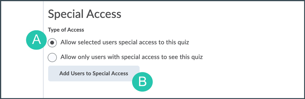 button to add special access