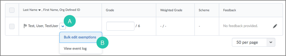 Grades Choose Bulk Edit Exemptions