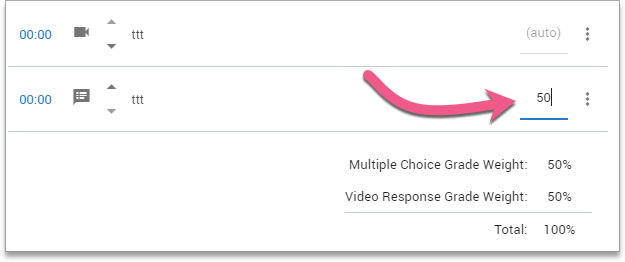 Video Assignment Determining grade weight