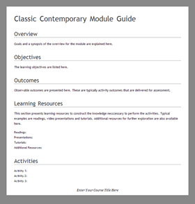 classic contemporary module guide