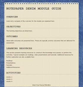 Notepaper Denim Module Guide