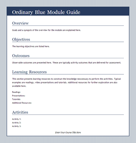 Ordinary Blue Module Guide
